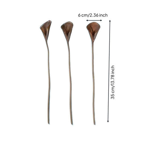 3 Pieces Calla Lily Garden Stake Rustic Design Outdoor Decor for Lawn, Patio
