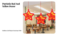 Easy to Hang Crimson Star Decoration Reusable Multi-Pointed Star Decor Lightweight Hanging Ornament Double-Sided Design for Business Owners, Event Planners, Home Decorators, Shopping Malls, Classrooms, Taverns, Restaurants