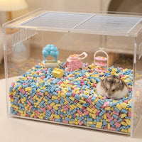 Soft Wood Pulp Hamster Bedding, Multicolored Paper Litter for Dwarf Hamsters, 450g Soft Animal Bedding and Paper Litter for Small Animals