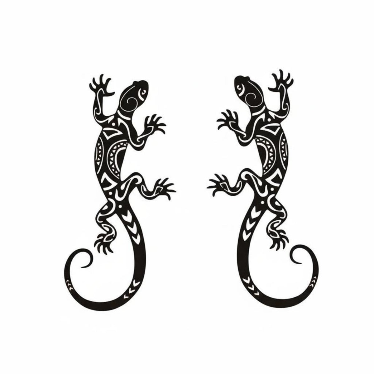 2 Pieces Gecko Wall Decor Outline Design Metal Lizard Wall Art for Outdoor