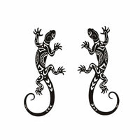 2 Pieces Gecko Wall Decor Outline Design Metal Lizard Wall Art for Outdoor