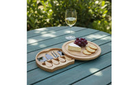 4 Pieces Cheese Knife Set Gift Ready Round Box Cheese Knife Set Rustic Style
