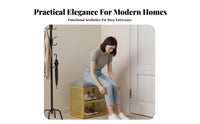 Padded Shoe Storage Bench Multi-Functional Cushitwo-in-Ad Shoe Rack Stool