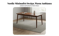 Rectangular Dining Table and Chairs Space Saving Walnut Wood Dining Furniture Modern Design Wooden Table and Chairs for Families, Home