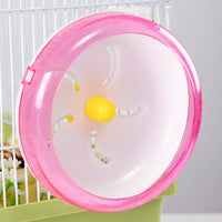 Silent Hamster Wheel, 17.5cm Hamster Wheel with Dual Bearings, Firm Crystal Running Surface for Golden Hamsters, Cage-Clip Mounting