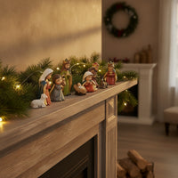 10 Pieces Tabletop Nativity Scene Lightweight Nativity Display with Figurines Hand Painted Ornaments for Collectors, Mantel, Bookshelf, Office Desk