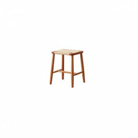 Backless Woven High Seat Vintage Design Bar Stool Tapered Legs for Cafe, Pub