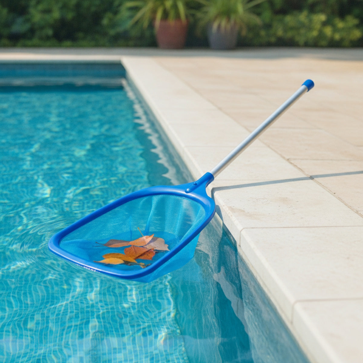 Fine Mesh Pool Cleaning Net with Pole Telescopic Pool Skimmer Net Adjustable Leaf Skimmer with Telescoping Pole Lightweight for Homeowners, Swimming Pools, Spas