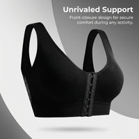 Sports Bras for Women with Front Fastening Hook Closure for Easy On Off, Post Surgery with Removable Straps, Support for Active Wear