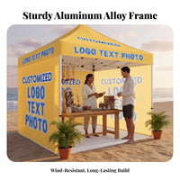 1 Piece Outdoor Tent Waterproof Portable Canopy Rainproof Quick-setup Exhibition Shelter with Aluminum Alloy Frame Suitable for Event Organizers Families Markets Party