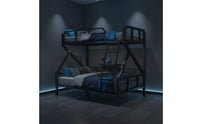 Metal Bunk Bed Space-Saving Bunk Bed Black Furniture for Students, Teens, Dorm Rooms, Small Apartments