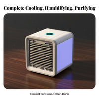 Mini Air Conditioner Humidifier Function Portable Water-Cooled Chiller Multi-Functional Mini Water-Cooled Chiller for Office, Desktop, Bedroom