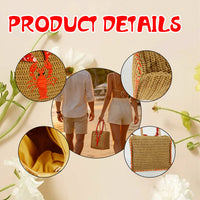 2026 New Raffia Woven Bag for Women - Fashionable Beach Vacation Tote, Large Capacity Commuter Tote