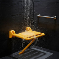 Space Saving Wall Mounted Shower Seat Easy to Install Wall Mounted Shower Chair Elastic Assisted for Seniors, Hospital, Nursing Home