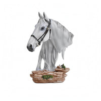 Resin Horse Head Ornament Realistic Room Decoration Metallic-Finish Accents