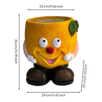 Planter with Feet Quirky Figurine Planter Whimsical Flowerpot for Gardeners, Tabletop, Balcony, Patio