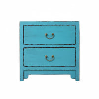 Single-Door End Cabinet Distressed Finish Bedside Table Vintage Design Decorative Metal Latch for Adults, Bedroom, Small Spaces