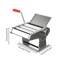 Tabletop Noodle Machine Polished Silver Manual Noodle Maker Hand Crank