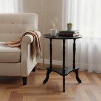 Small Round Corner Table Classic Design Round End Table Space Saving for Balcony, Bedroom