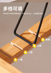Foldable Bamboo Rattan Bedside Table, No Assembly Required, Natural Color, 50cm