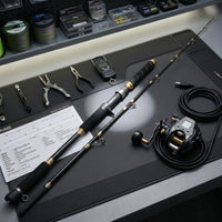 150# Rating Casting Boat Fishing Rod Solid Tip Handle Fishing Rod Reel Seat Inserted Joint for Anglers