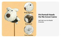 Novelty Dog Golf Headcover | Soft furry knit Exterior, Thick Padded Protection, luxurious Golf Club Cover