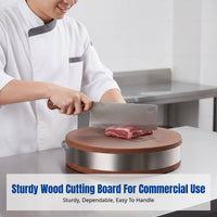 Commercial Kitchen Butcher Block, Extra-Thick Ironwood Round Chopping Board, Hardwood