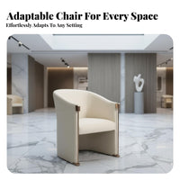 Curved Spine Single Chair Light Luxury Upholstered Armchair Minimalist Design High Spinerest for Hoteliers, Reception Area