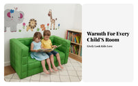 Upholstered Young Child Chair Child-Sized Quilted Quilted Square Sofa Soft and Comfortable Lightweight for Storytime Corner
