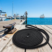 Double Braided Dock Line Marine Grade Boat Rope with Finished Ends Easy Handling Double-Braided Rope for Docking, Boating