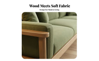 Nordic design 2-Seater Wooden Settee durable Wood Frame Living Room Seating Minimalist Design Sofa Set Straight-Line outline for Apartment Dwellers, pairs, Homeowners, Lounge Area, Office, Bedroom