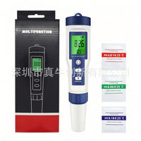 家用养殖两用水质笔 背光显示 PH 酸碱度盐度电导率 TDS 温度检测