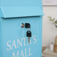 Vintage Metal Mailbox Lockable Lid Letter Holder Handmade for Event Decoration