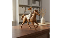 Girl Riding Horse Figurine Sculpted Surface Girl on Horse Figurine for Bedroom