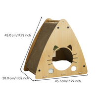 Triangular cat scratcher-bed combo