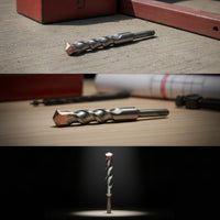 Spiral-Flute Percussion Drill Bit Round-Shank Masonry Drill Bit Clean Drilling Tool Efficient for Masons