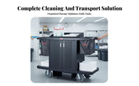 Silent Wheels Hotel Service Cart Multi-Functional Multifunctional Housekeeping Cart Large Capacity Industrial Janitorial Trolley Easy Mobility for Housekeepers, Janitors, Maintenance Workers, Restaurants, Restaurant, Public Venues, Hospital