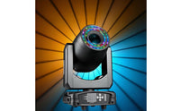 Moving Head Light with Circle 200W Moving Head with LED Circle Professional Lighting Control-Controlled for DJ, Music Festivals, Weddings, Rooms