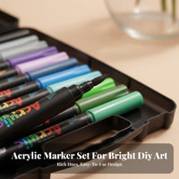 48 Pieces Washable Glass Painting Pens Soft Tip Paint Markers DIY Decoration Art Supplies Multi-Surface for Crafters, Artists, Decorating, Home