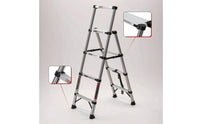 Collapsible Telescopic Folding Ladder Anti-Slip Step Ladder with Handrails Stable Step Stool with Handrail Heavy Duty for Homeowners, Diyers, Closet Organization