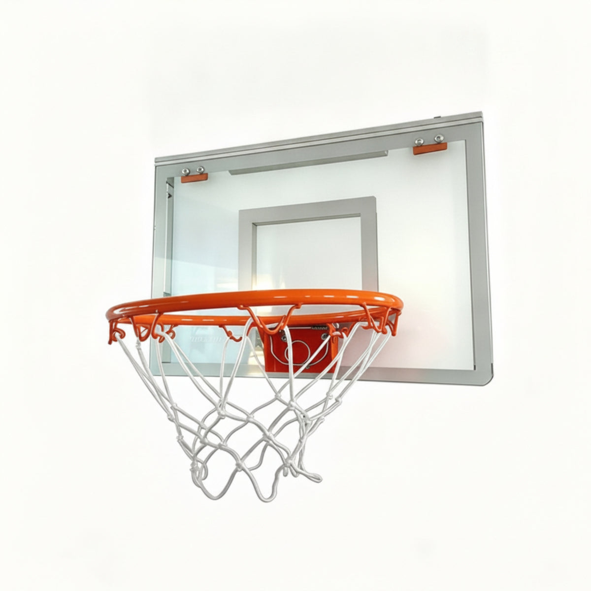 Orange Rim Indoor Outdoor Basketball Hoop White Net Wall-Mounted Basketball Hoop for Home Practice