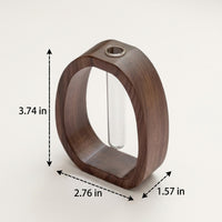 Walnut Wood Test Tube Vase Tabletop Wood and Glass Vase for Desk