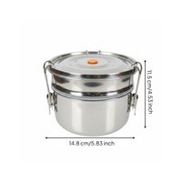 Easy to Clean 304 Stainless Steel Lunch Box Sturdy Double Layer Lunch Box Rust Proof for Outdoor, Picnic, Travel