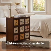 9-Drawer chest of drawers timeless design Chest of Drawers Vintage Design Multi-Functional for Homeowners, Entryway