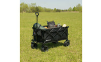 Heavy Duty Folding Utility Wagon Portable Folding Wagon All-Terrain Foldable Utility Cart Compact for Campers, Camping, Picnics, Beach