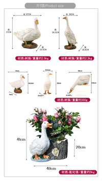 晓院花园树脂鸭子仿真动物庭院摆件花园风流水池鱼塘庭院装饰品