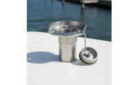 Mirror Polished Stainless Steel Deck Fill Cap Waterproof Boat Water Fill Port Easy to Install Boat Deck Cap with Retaining Chain for RV Owners