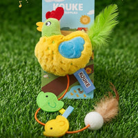 Cute Knitted Cat Toy with Clucking Sound