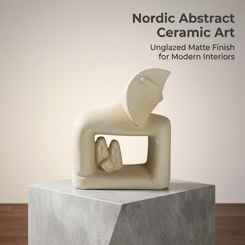 Modern Ceramic Statue for Desk, Abstract Art Sculpture Home Decor, Couple Sculpture Living Room Bedroom Office, Ceramic Art P
