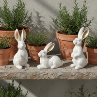 3 Pieces Easter Bunny Figurines Multiple Poses Resin Bunny Statues for Bookshelf